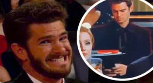 Andrew Garfield's awkward grin at Oscars 2023 goes viral