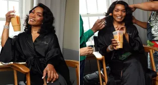 Angela Bassett sips on extra large Dunkin' iced coffee ahead of Oscars