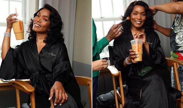 Angela Bassett sips on extra large Dunkin' iced coffee ahead of Oscars