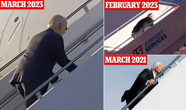 Biden stumbles on the stairs of Air Force One again
