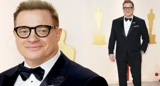 Brendan Fraser dapper at 2023 Oscars as he's nominated for The Whale