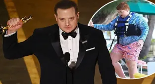 Brendan Fraser gives shout out to his autistic son Griffin at Oscars