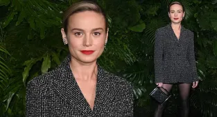Brie Larson stuns in tweed blazer at Chanel pre-Oscars awards dinner