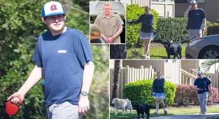 Buster Murdaugh looks strained as he walks dogs with girlfriend