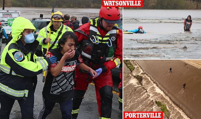 CA Woman, 18, stranded on submerged car for an hour as water rises