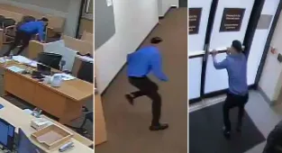 CCTV shows US murder suspect busting out of courtroom, escaping