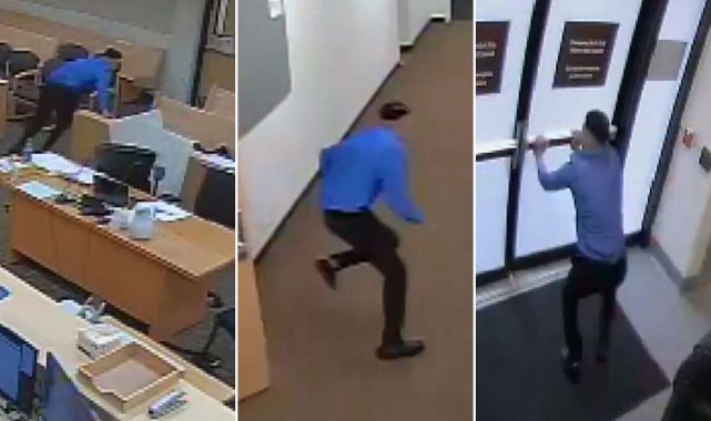 CCTV shows US murder suspect busting out of courtroom, escaping