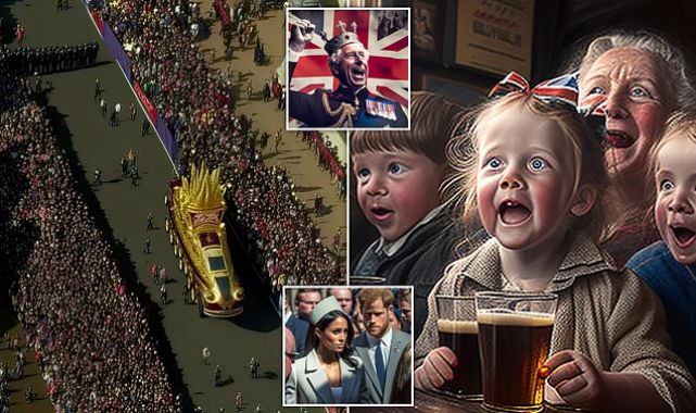 Children drinking PINTS! This is what AI thinks the coronation will be