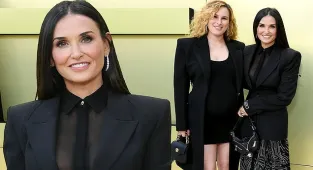 Demi Moore and pregnant daughter Rumer Willis attend LA Versace show