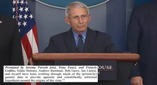 Dr. Fauci commissioned a paper to disprove COVID leaked from a lab