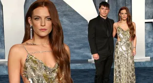 Elvis Presley's granddaughter Riley Keough at Vanity Fair Oscars Party
