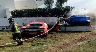 Ferrari drivers suffer huge crash amid race in rural Italy