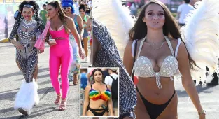 Glammed-up revellers in VERY risque outfits arrive for pride concert