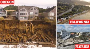 Homeowners struggling to save their homes from plunging off a cliff