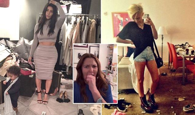 Inside stars' messy homes after Drew Barrymore revealed untidy bedroom