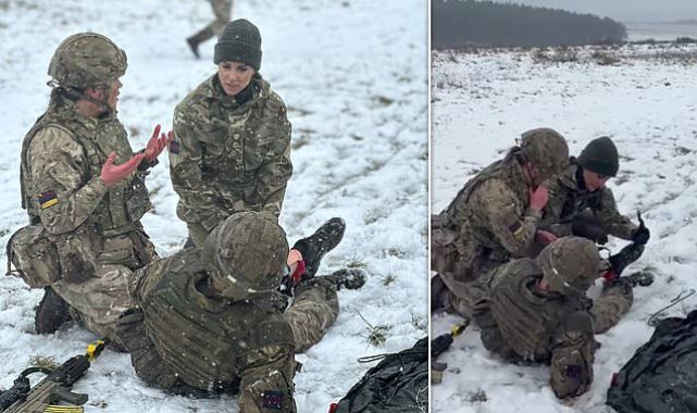 Kate Middleton dons camouflage as she visits Irish Guards