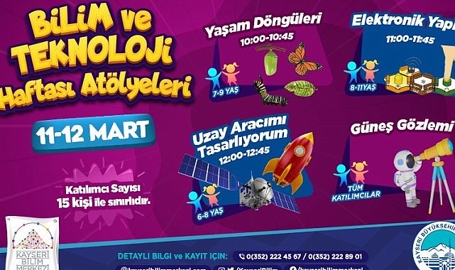 Kayseri Bilim merkezinde atölye için kayıt zamanı