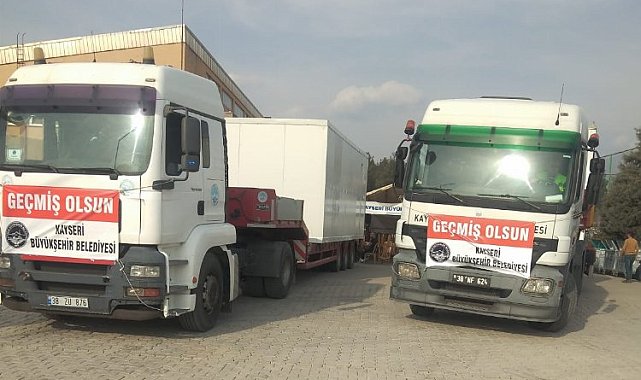 Kayseri'den deprem bölgesine tam destek