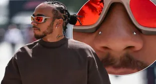 Lewis Hamilton debuts a pair of nose studs ahead of Bahrain Grand Prix