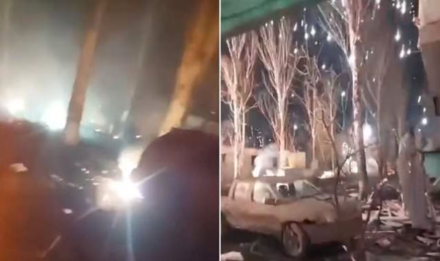 Moment flesh-melting 'thermite rain' bombs hit eastern Ukrainian town