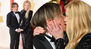 Nicole Kidman and husband Keith Urban pack on the PDA at the Oscars
