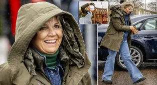 Queen Maxima of The Netherlands looks trendy in double denim
