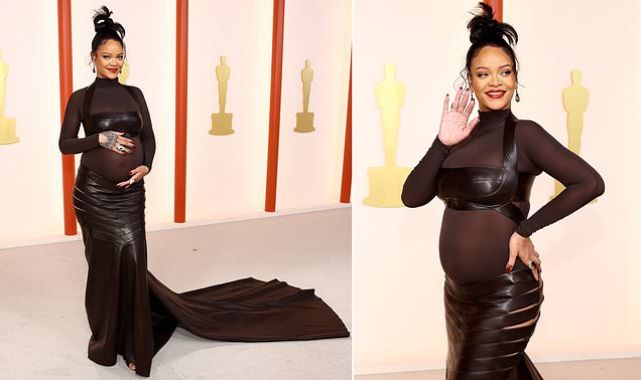 Rihanna puts baby bump on display as she wows  at 2023 Oscars 