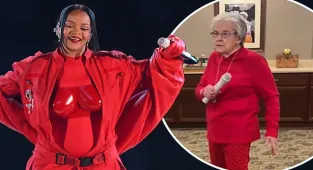 Rihanna sends OAPs flowers after they recreated her Super Bowl show