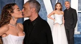 Rita Ora and Taika Waititi share loving kiss at 2023 Vanity Fair party