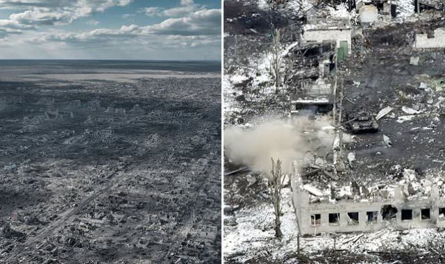 Shocking pictures reveal Ukrainian city reduced to dystopian wasteland