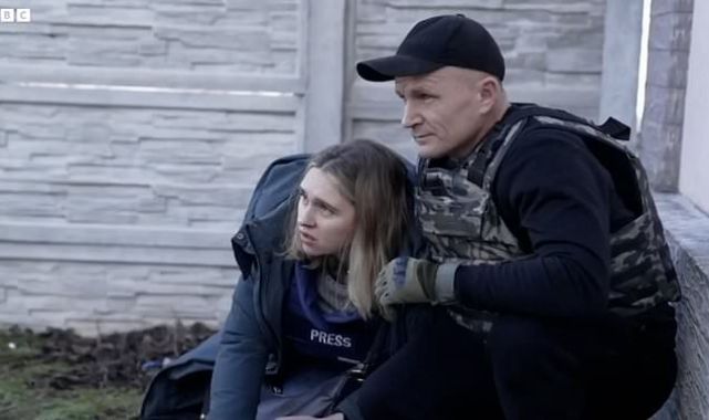 Terrifying moment BBC crew are forced to flee from Russian missiles 