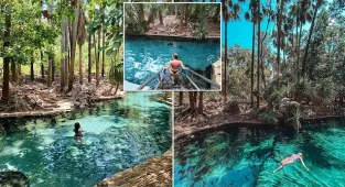Travellers obsessed with turquoise naturally heated swimming hole