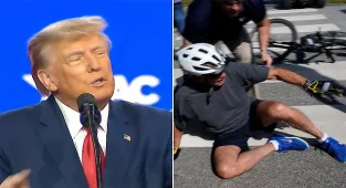 Trump mocks Biden's unsteady feet, saying it's 'cute' when he falls