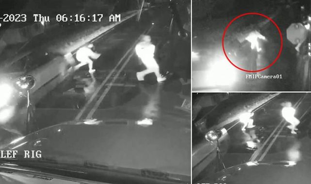 Watch two children almost hit by speeding car while they crossed road