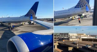 Wings of two planes clip on the runway at Boston Logan Airport