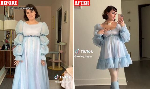 Woman is slammed for transforming avintage gown into a modern dress