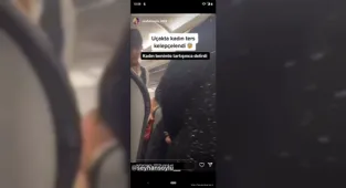 Soylu ile kavga eden kadın yolcu uçaktan ters kelepçe ile indirildi