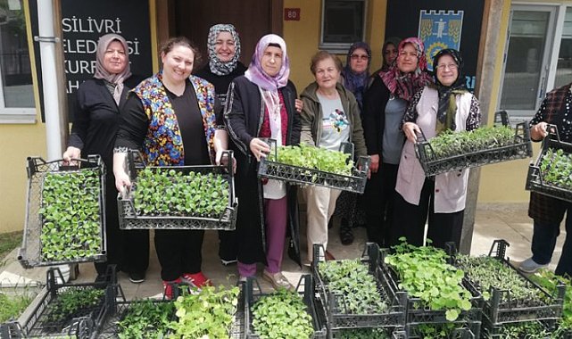 Silivri'de kursiyer kadınlara 80 bin fide