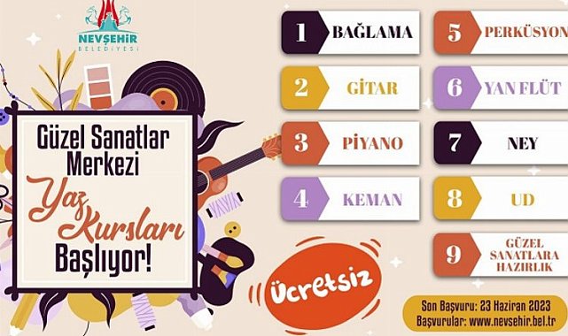 Nevşehir Güzel Sanatlar Merkezi kayıtları başladı
