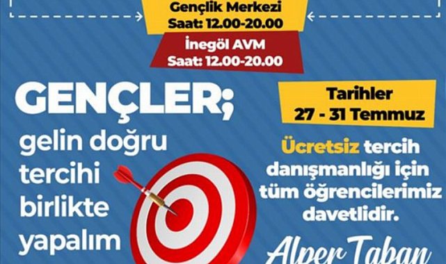 Bursa İnegöl'de öğrencilere ücretsiz YKS danışmanlığı