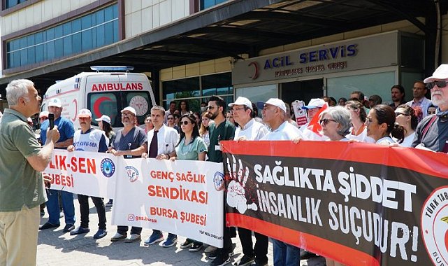 Bursa'da sağlık çalışanlarından şiddete isyan!