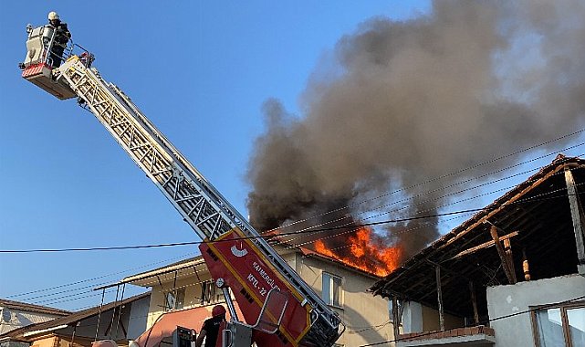 Düzce'de mahalleyi korkutan yangın