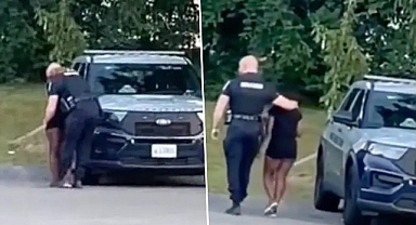 Maryland'de skandal görüntüler: Güpegündüz genç bir kadınla uygunsuz yakalanan polis açığa alındı