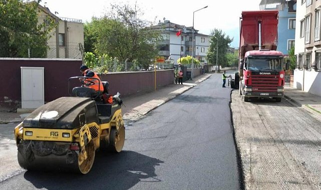Bursa İnegöl'de asfaltlamaHamidiye'de sürüyor