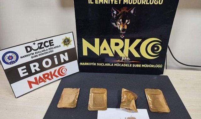 Düzce'de eroin ile yakalanan 3 şüpheli tutuklandı