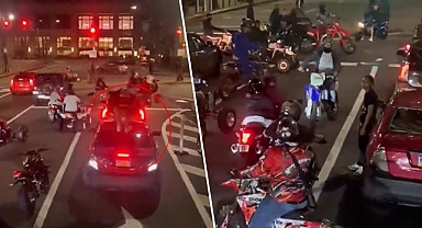 Motosikletli maganda kırmızı ışıkta saldırdı: Genç kadın ve 2 çocuk dehşeti yaşadı!