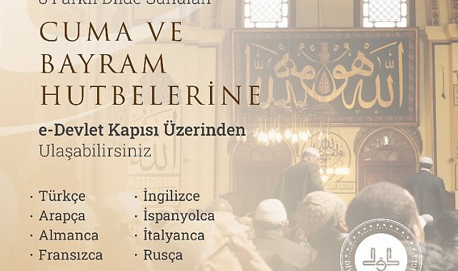 Diyanet'in hutbeleri 8 farklı dilde e-devlet'te