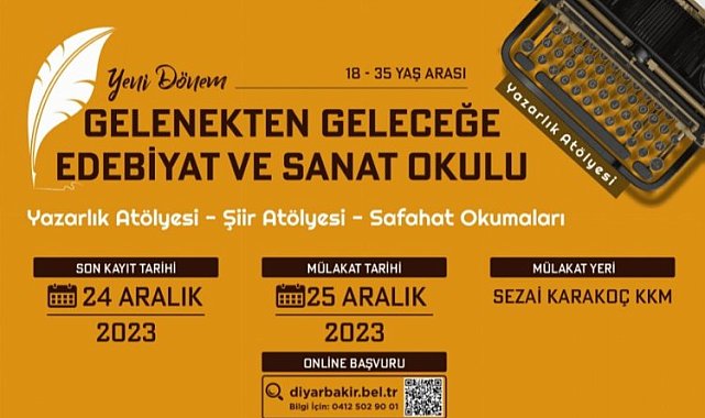 Diyarbakır'da  'Yazarlık Atölyesi' başvuruları başladı