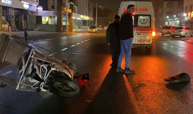 Düzce'de otomobille motosiklet çarpıştı: 2 yaralı