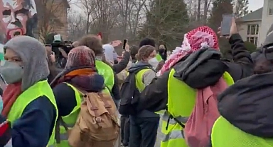 Savunma Bakanı Austin ve Ulusal Güvenlik Danışmanı Sullivan'a Gazze protestosu: Evlerinin önünde toplandılar!